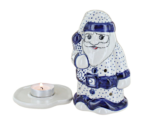Small Dots Santa Luminary Polish Pottery