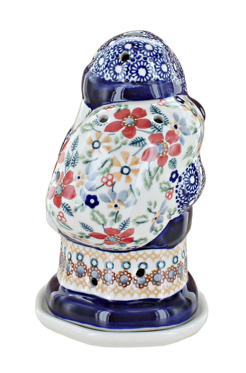 Red Daisy Santa Luminary Polish Pottery