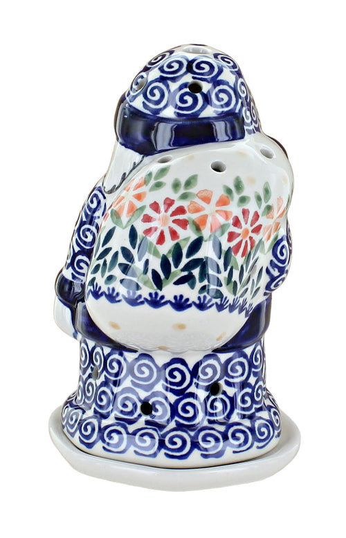 Garden Bouquet Santa Luminary Polish Pottery