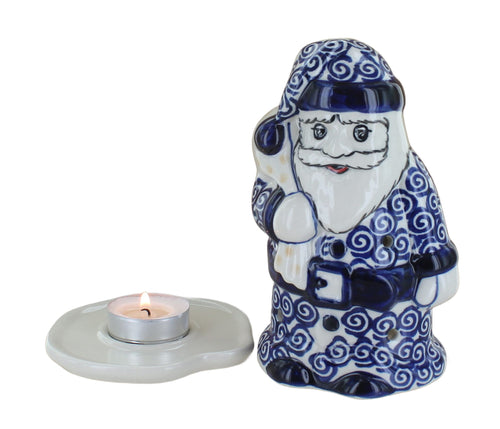 Garden Bouquet Santa Luminary Polish Pottery