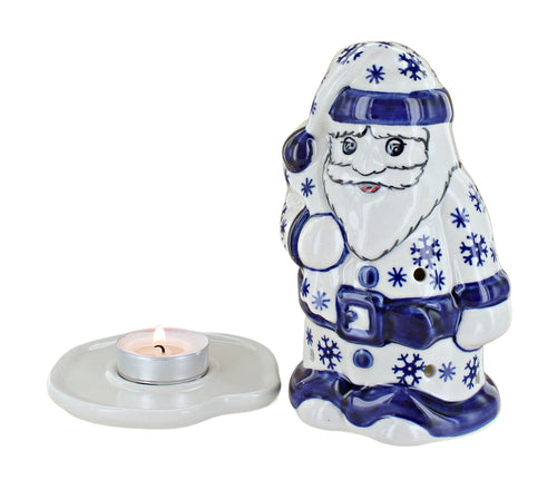 Snow Flurry Santa Luminary Polish Pottery