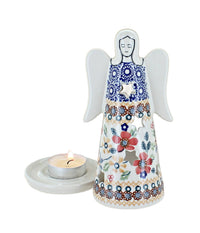 Red Daisy Small Angel Luminary Polish Pottery