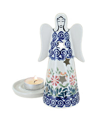 Garden Bouquet Small Angel Luminary Polish Pottery