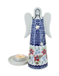 Red Poppy Small Angel Luminary Polish Pottery