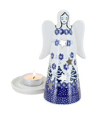 Festive Fir Small Angel Luminary Polish Pottery