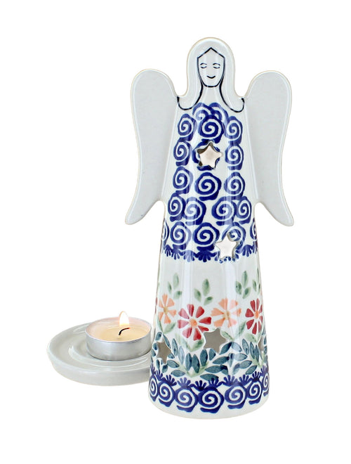 Garden Bouquet Large Angel Luminary Polish Pottery