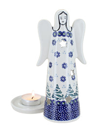 Festive Fir Large Angel Luminary Polish Pottery