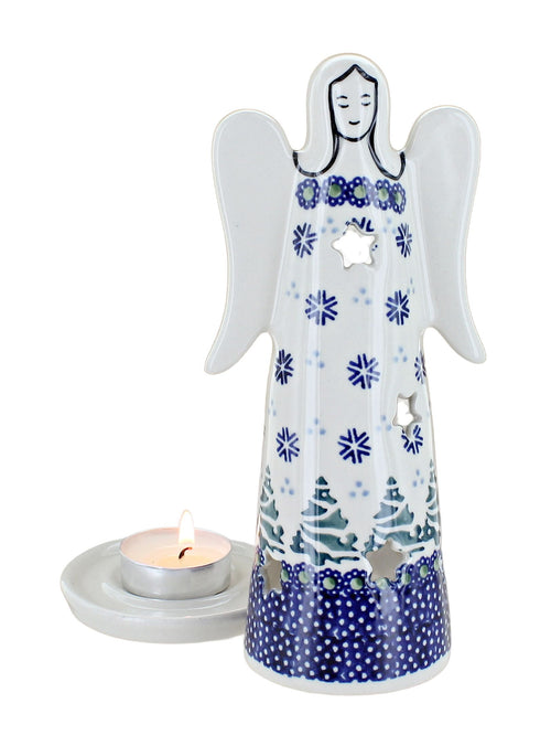 Festive Fir Large Angel Luminary Polish Pottery