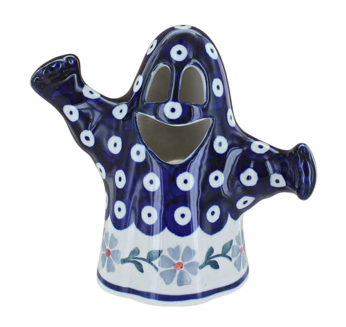 Polish Pottery Blue Violet Ghost Luminary