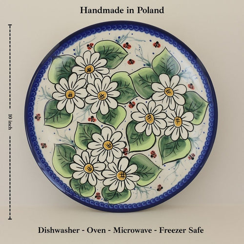 Ladybug Dinner Plate Polish Pottery