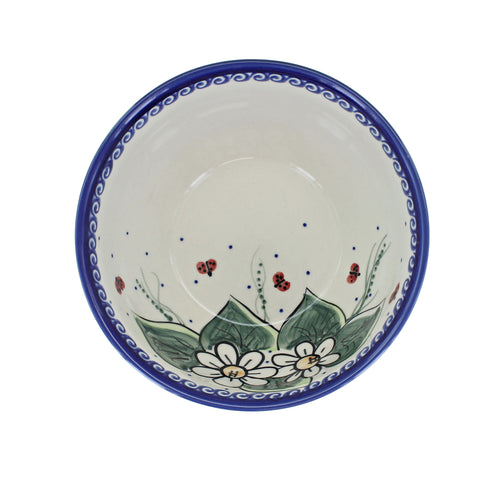 Ladybug Cereal/Soup Bowl Polish Pottery