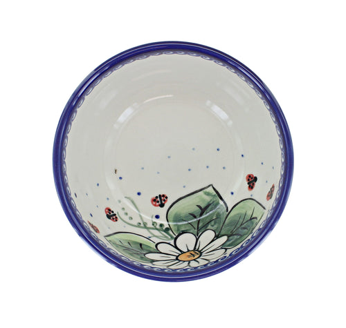 Ladybug Dessert Bowl Polish Pottery