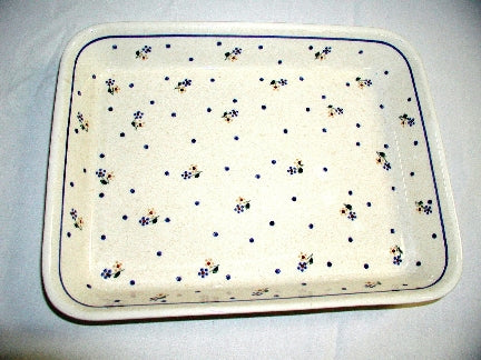 Country Meadow Large Rectangular Baker Polish Pottery