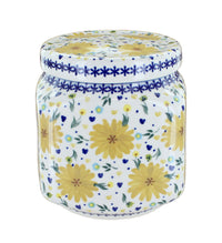 Polish Pottery Yellow Daisy Large Canister