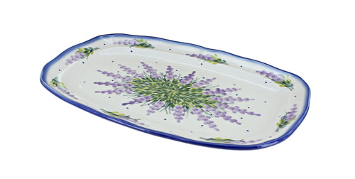 Polish Pottery Lavender Fields Medium Scallop Serving Platter