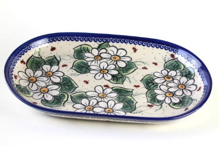Ladybug Large Oval Dish Polish Pottery