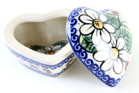 Ladybug Small Heart Box Polish Pottery