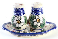 Ladybug Salt & Pepper Shakers with Tray Polish Pottery