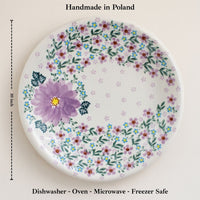 Lilac Garden Dinner Plate Polish Pottery