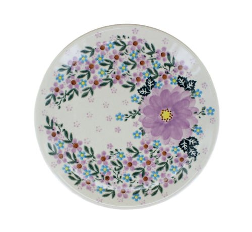 Lilac Garden Dessert Plate Polish Pottery