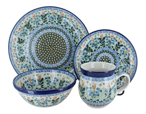 Polish Pottery Lily of the Valley 4 Piece Place Setting - Service for 1