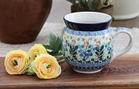 Lily of the Valley Bubble Mug Polish Pottery