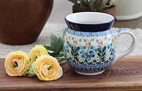 Lily of the Valley Bubble Mug Polish Pottery