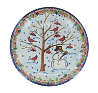 Little Snowman Dinner Plate Polish Pottery