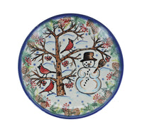 Little Snowman Dessert Plate Polish Pottery