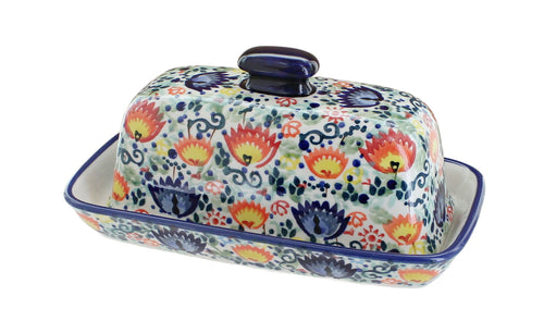 Polish Pottery Desert Oasis Butter Dish