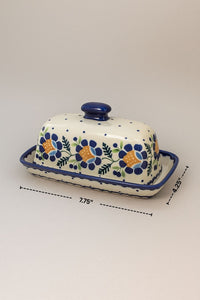 Sunflower Butter Dish Polish Pottery
