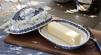 Tulip Butter Dish with Handle Polish Pottery