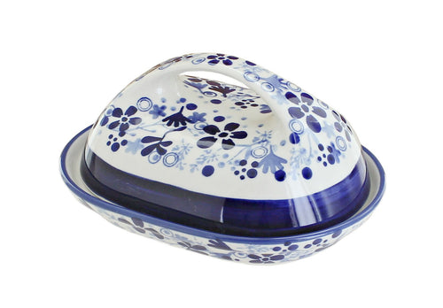Polish Pottery Eloise Butter Dish with Handle