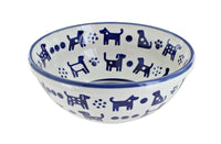 Polish Pottery Puppy Paws Cereal/Soup Bowl