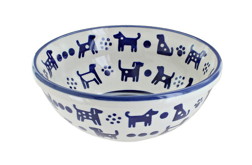 Polish Pottery Puppy Paws Cereal/Soup Bowl