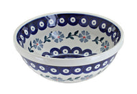 Polish Pottery Blue Violet Cereal/Soup Bowl