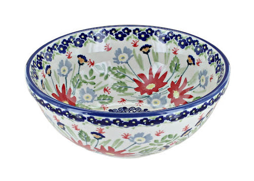 Polish Pottery Jungle Bouquet Cereal/Soup Bowl