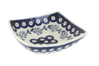 Polish Pottery Blue Violet Small Square Bowl