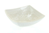 Polish Pottery White Lace Small Square Bowl