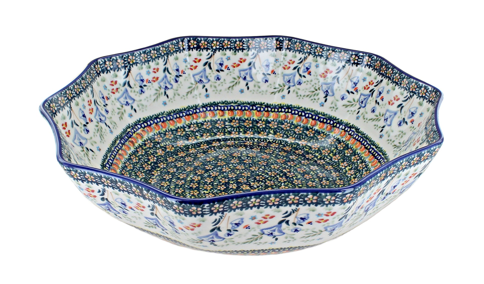 Periwinkle Large Decagonal Serving Bowl