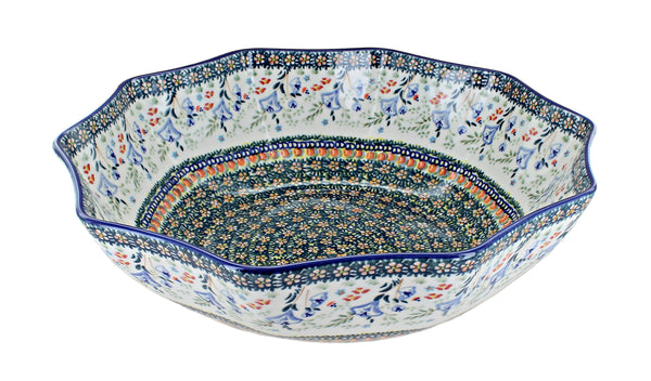 Periwinkle Large Decagonal Serving Bowl