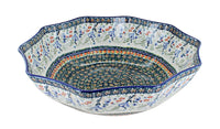 Polish Pottery Periwinkle Large Decagonal Serving Bowl