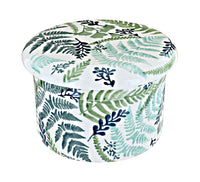 Polish Pottery Woodland Fern French Butter Dish