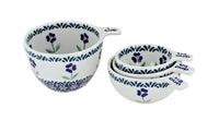Polish Pottery Blue Daisy Measuring Cup Set