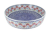 Polish Pottery Red Poppy Large Round Baker