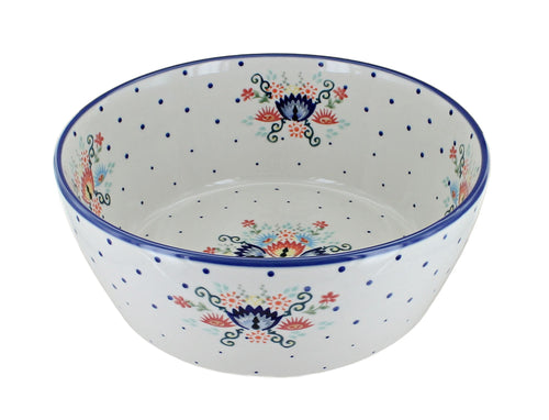 Polish Pottery Desert Flower Serving Bowl