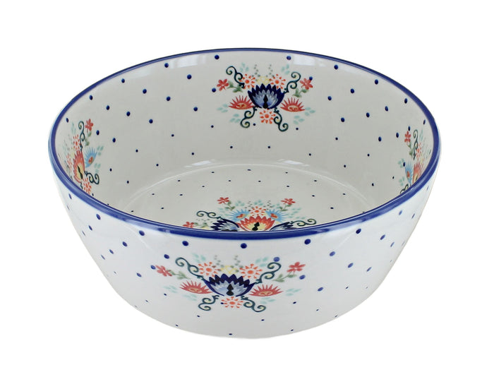 Polish Pottery Desert Flower Serving Bowl