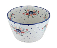 Polish Pottery Desert Flower Medium Deep Serving Bowl