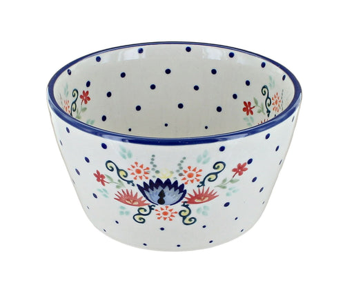Polish Pottery Desert Flower Small Deep Serving Bowl