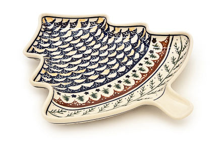 Evergreen Christmas Tree Plate Polish Pottery